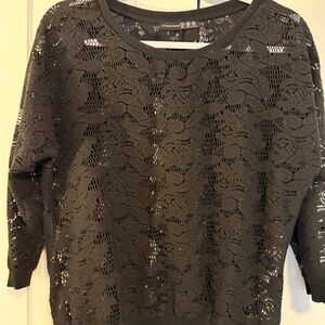 Atmosphere Black Crochet Lace Top